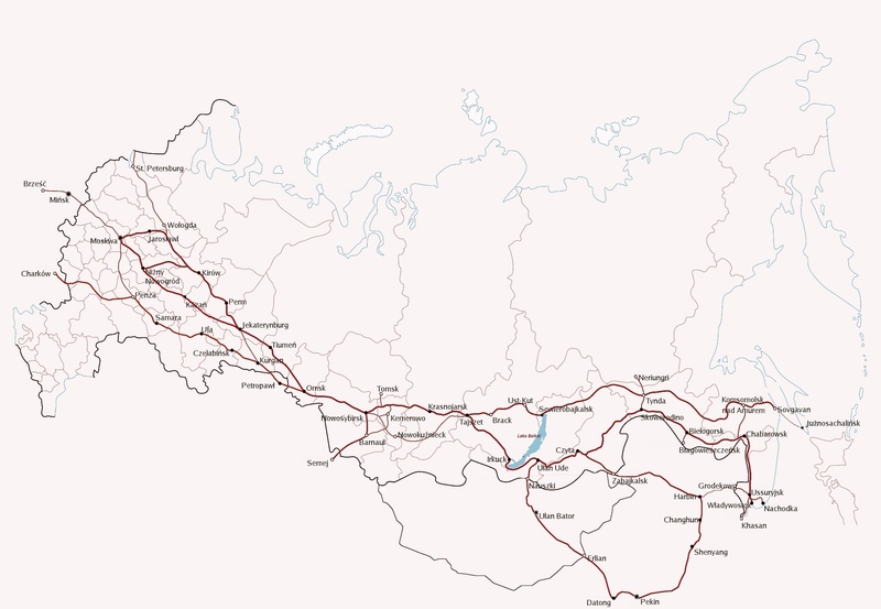 Транссибирская магистраль контурная карта